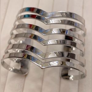 Lustrous Chevron Cut-Out Cuff